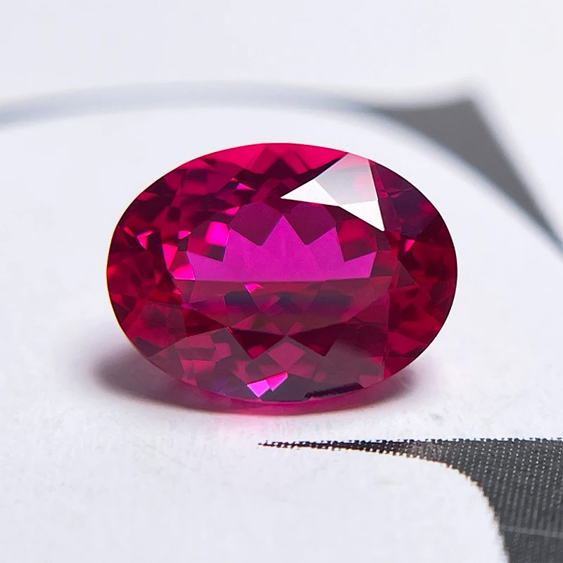 Lab Grown Ruby Rubellite Color Oval Shape VVS1 Stone for Charms Diy Jewelry Making Earrings Bracelet Selectable Certificate