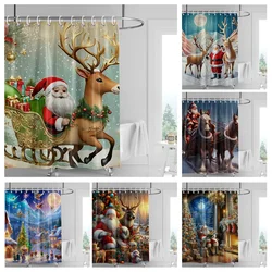 Home decoration shower curtains for bathroom waterproof curtain fabric Modern Nordic style Living Room Merry Christmas winter