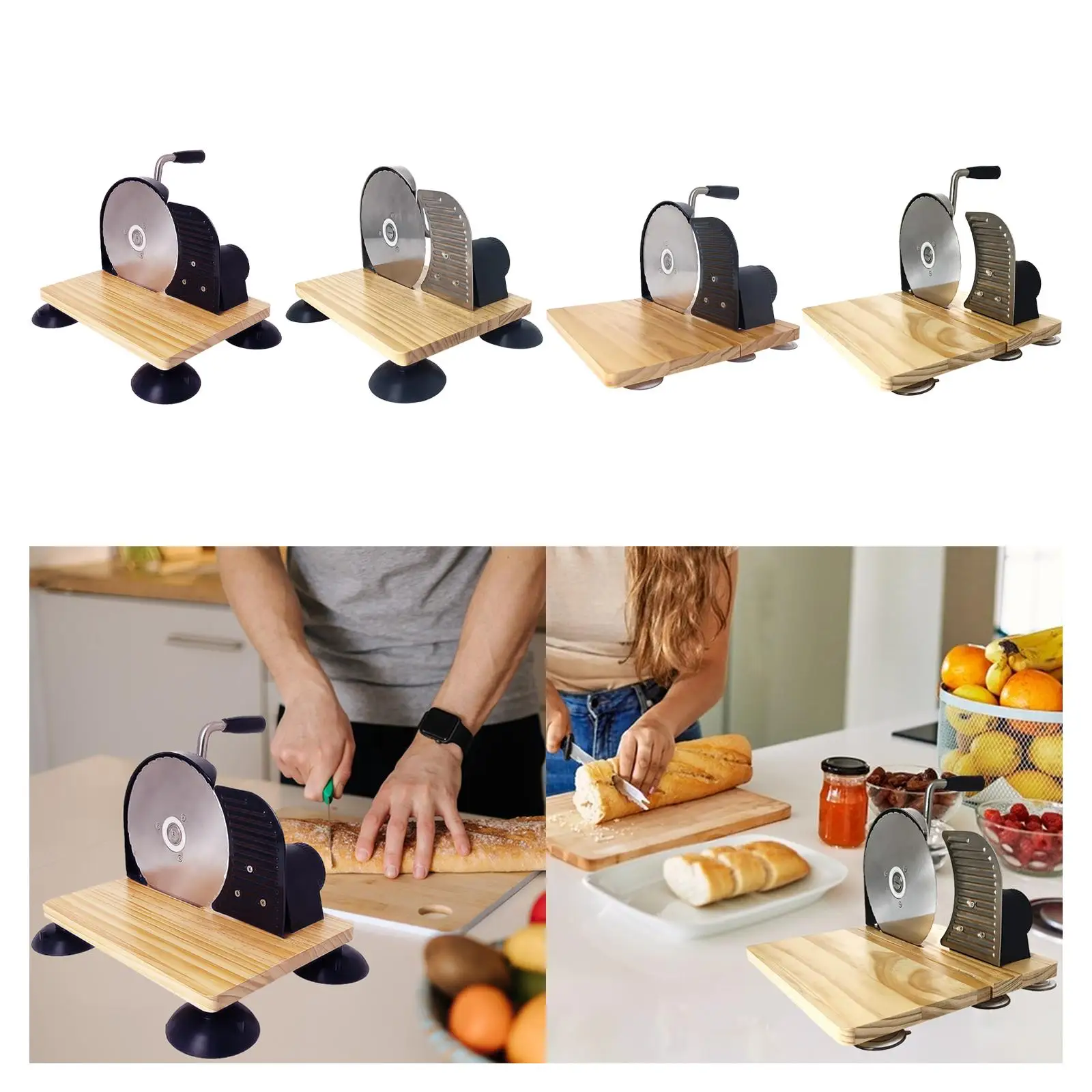 

Manual Bread Slicer Classic Sturdy for Home Commercial Use Tool Easy to Use Evenly Slicing Hand Cranked Adjustable Bread Cutting