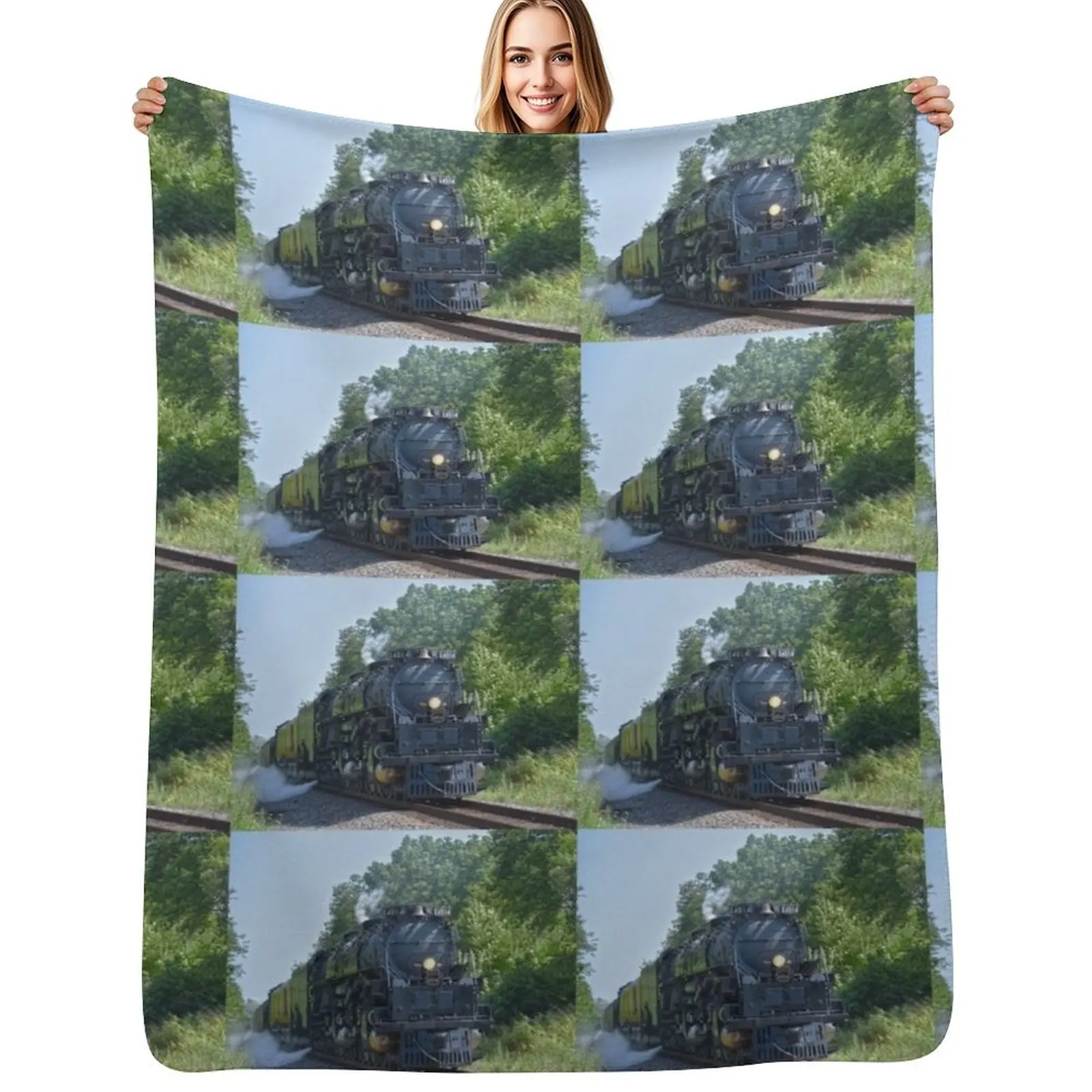 Big Boy No. 4014 Steam Locomotive Throw Blanket Polar Giant Sofa Luxury Designer bed plaid Tourist Fashion Sofas Blankets