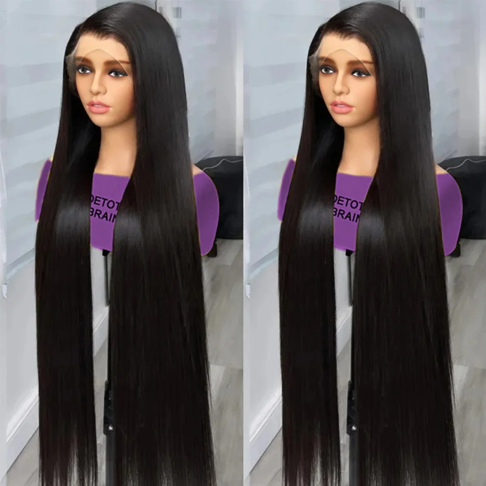 30 40 Inch Bone Straight 13x6 Lace Front Human Hair Wigs Brazilian Pre Plucked 13X4 Hd Lace Frontal Wigs For Women