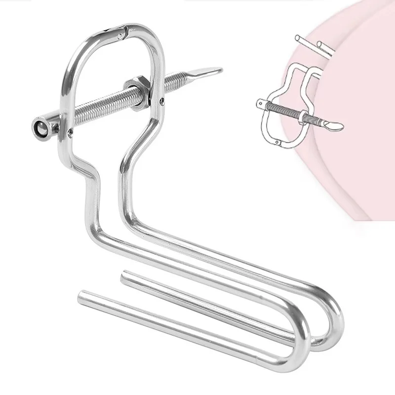 Stainless Steel Anal Expander Speculum Vaginal Anal Dilator Adjustable Anal Traning Adult Sex Toy Labia Clip Clitoris Clamp BDSM