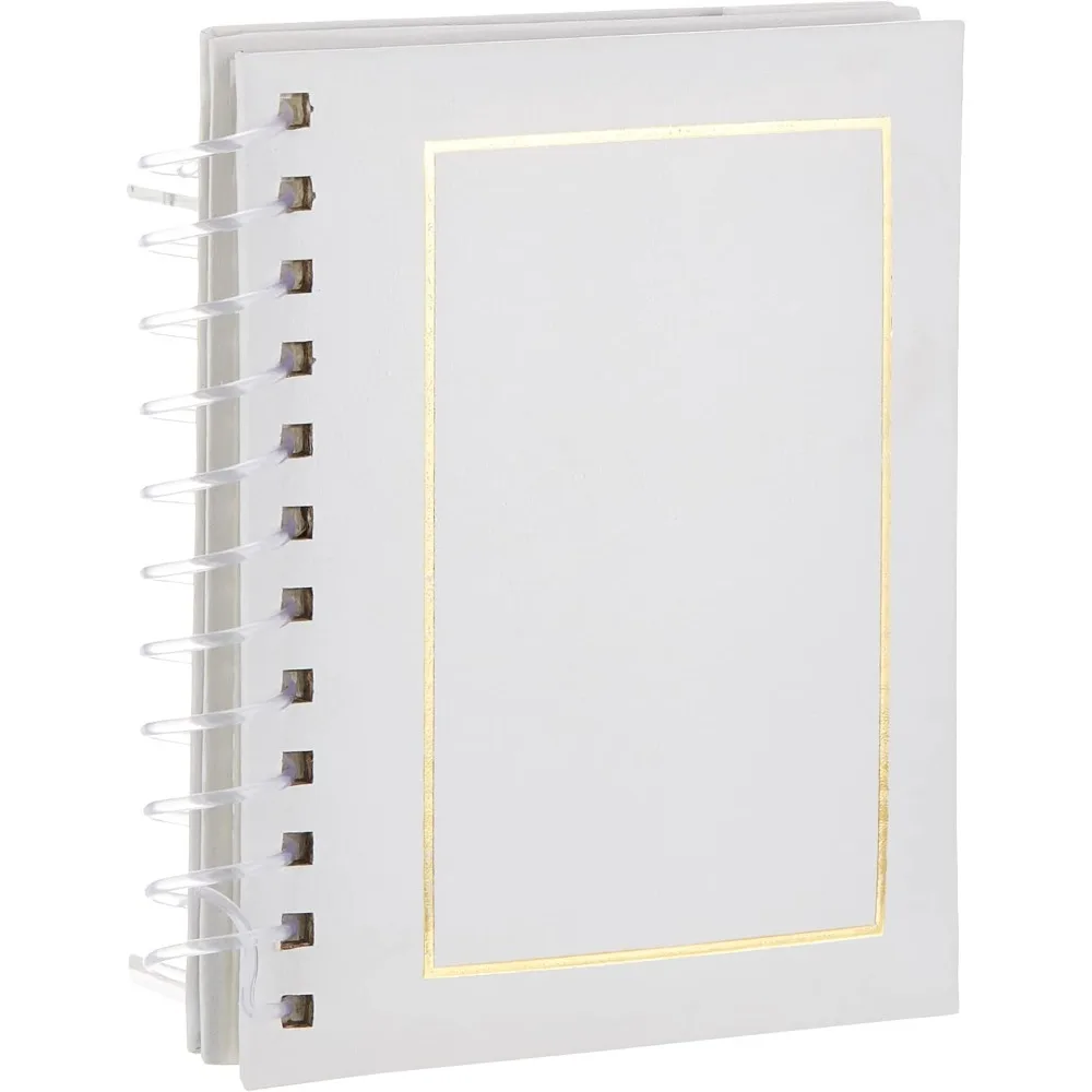 

Photo Albums 50 Pocket Spiral Bound Leatherette Mini Photo Album Easel for 4 by 6-Inch Prints, White