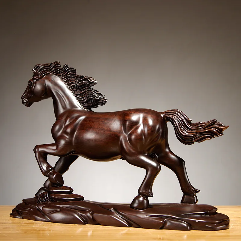 Blackwood Take The Lead Win Instant Success Horse Carving Ornaments Animal Twelve Zodiac Horse Domestic Ornaments