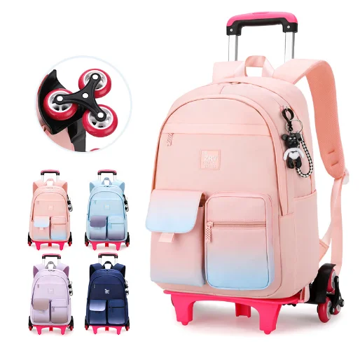 

ZIRANYU Children Satche with trolley School Trolley backpack Bag for girls school Rolling bags School wheeled backpack on wheels