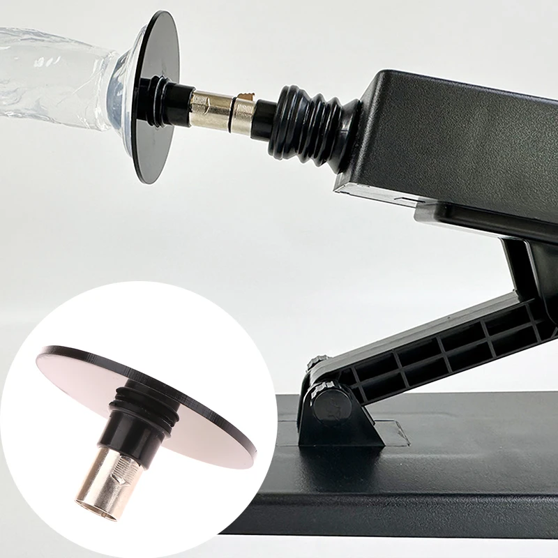 1 Buah Adaptor Suction Cup 8.5cm Dengan Konektor 3XLR Love Machine Hitam TPE Untuk Penyangga Aktuator Linear Teleskopik