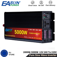 Pure Sine Wave 3000W 4000W 5000W Car Inverter DC 12V 24V AC 110V 220V 50Hz Power Inverter Converter With LED Display