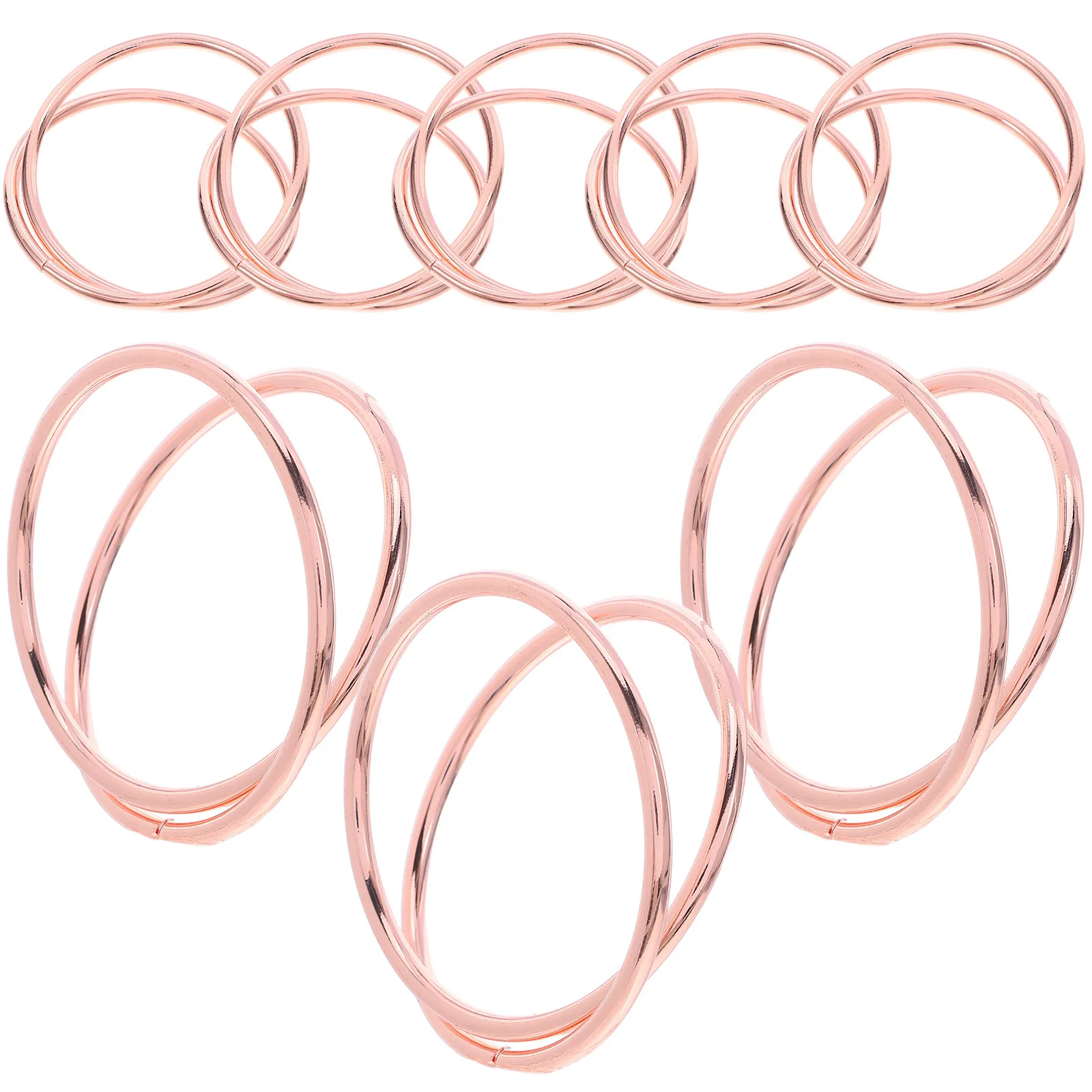 8Pcs Table Napkin Rings Metal Matte Rose Gold Spiral Pattern Elegant Double Ring Design for Formal Casual Dining Wedding