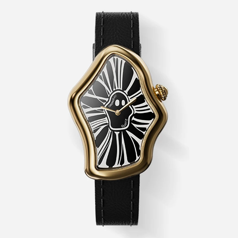 CRONUSART 여성용 쿼츠 시계, 여성용 손목시계, 불규칙한 케이스, 크리스탈 미러 두께 7.9mm, 28mm * 46mm