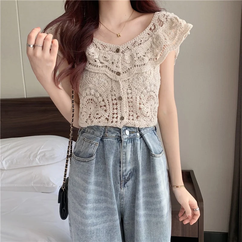 Canotte scava fuori studenti Designer Fashion Kawaii elegante solido quotidiano lavoro a maglia stile coreano confortevole tempo libero speciale