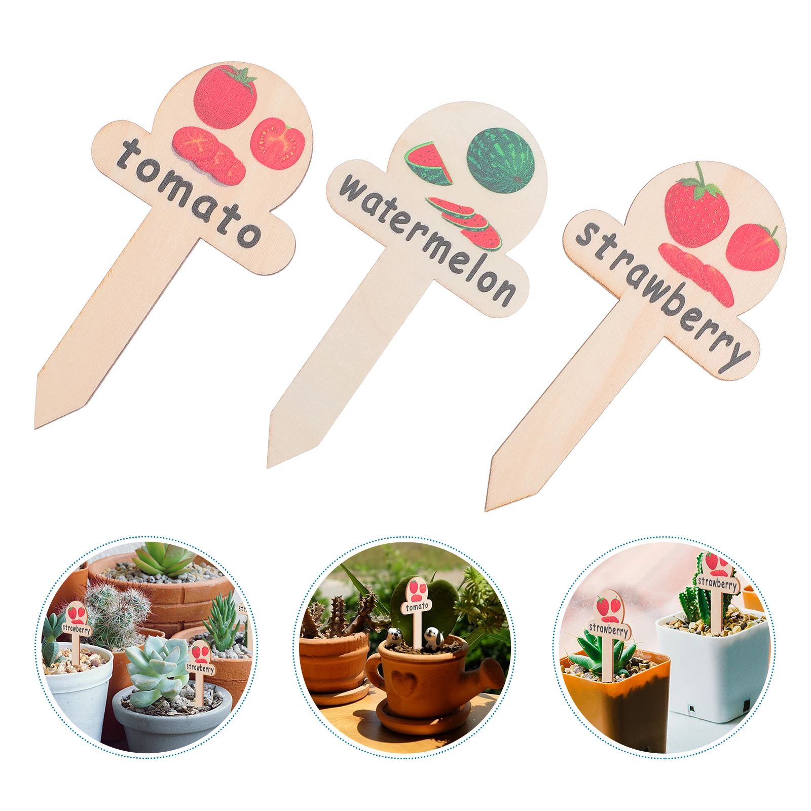 

30pcs Plant Labels Wooden Signage Tomato Seedling Stakes Outdoor Horticultural Accessories Gardening Stake Marker Vegetable