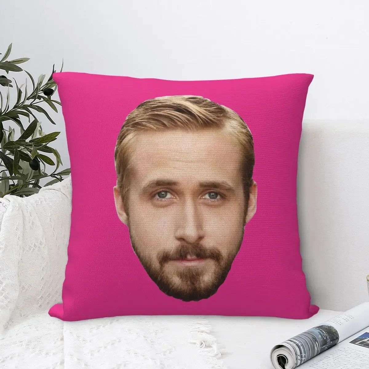 Funny Ryan Gosling Face Square Pillow Case Polyester Throw Pillow Custom Cushion Covers