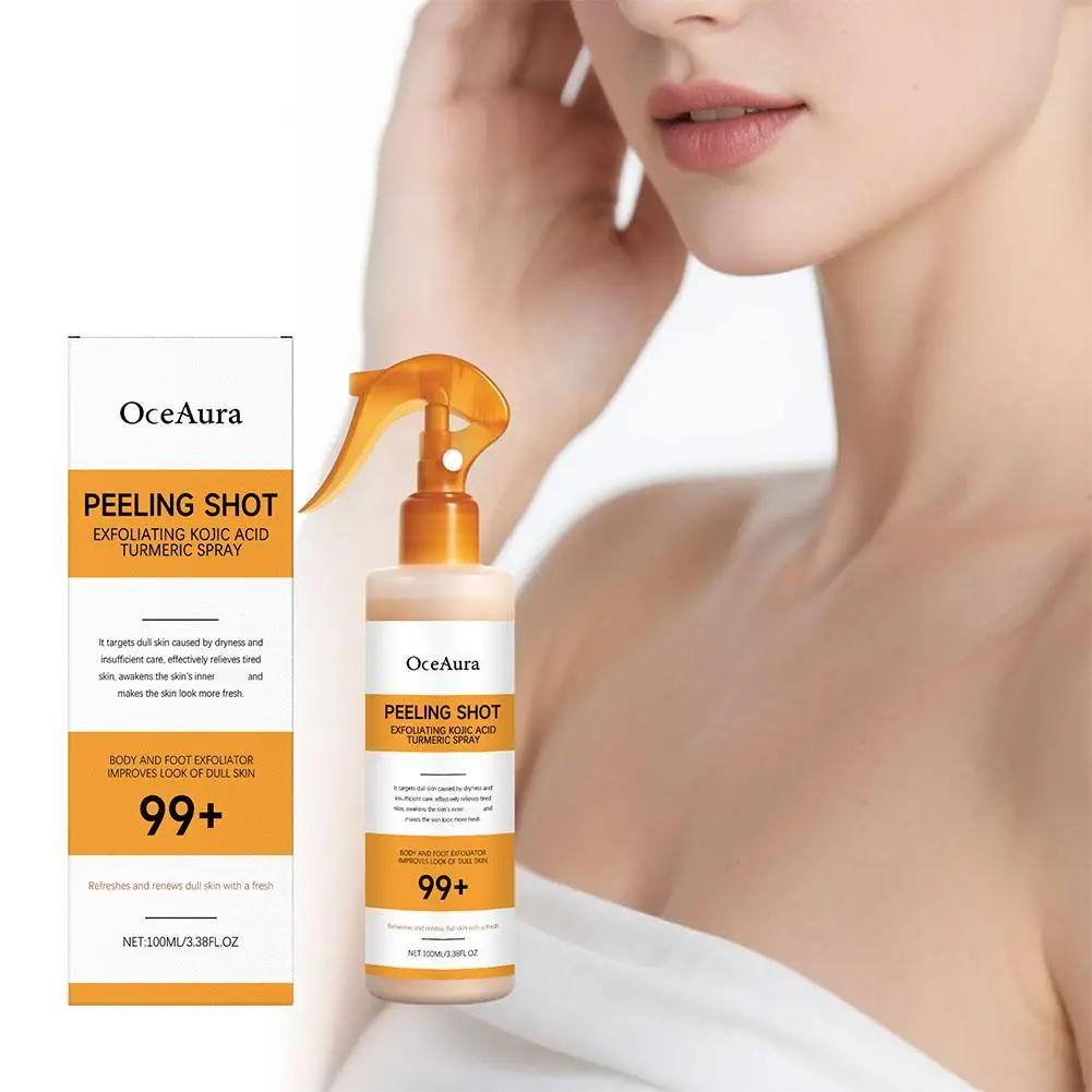 1/2/3pcs Body Keratin Care Kojic Acid Turmeric Spray Gently Exfoliating Peeling Solution Nourishing Hydrating Skin Care All Skin