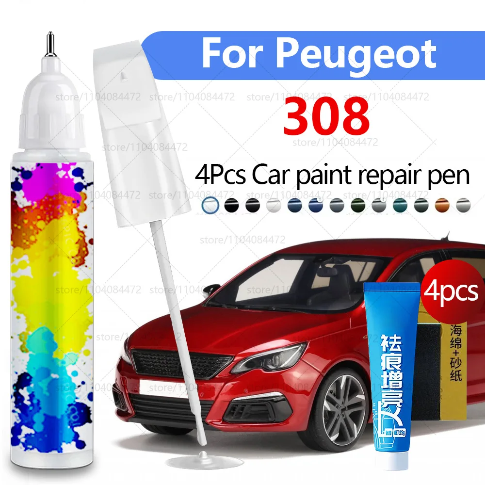 

Ручка для ремонта автомобильной краски для Peugeot 308 SW GT 2007-2025, аксессуары для ремонта царапин, 4 шт., черный, KTV, белый, зеленый, 1356 серый, 1776