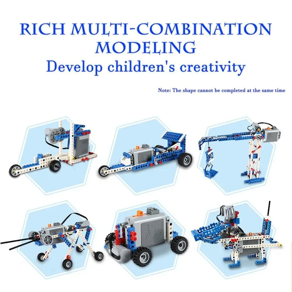 396PCS 7 forme diverse Erector Set Stelo Parti tecniche Multi tecnologia Building Blocks Modello Motore di energia elettrica