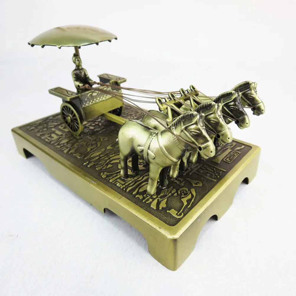 

Statue Zinc Alloy Solid Material Retro Indoor Desktop Terracotta Warriors Shaped Ornament