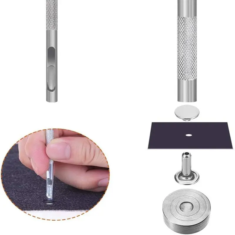 المعادن غطاء مزدوج المسامير مسمار مستدير سبايك مسمار مع مجموعة أدوات للأحذية حزام حقيبة الجلود الحرفية إصلاح الملابس الملابس والاكسسوارات #5