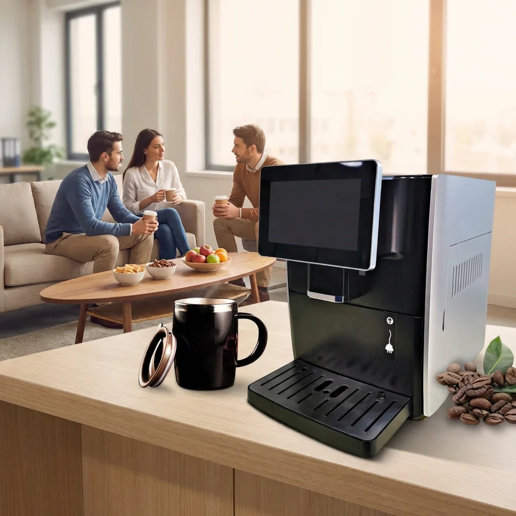 Professional Fully Automatic Commercial Touch Screen Espresso Coffee Maker Machine For Household Commercial