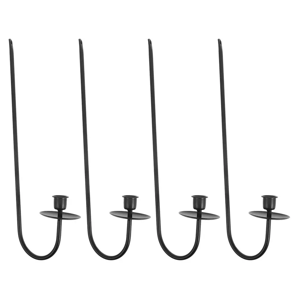 

4pcs Metal Wall Holder Long Sconce Modern Farmhouse Decor For Living Room Fireplace Vintage Style Taper Mount
