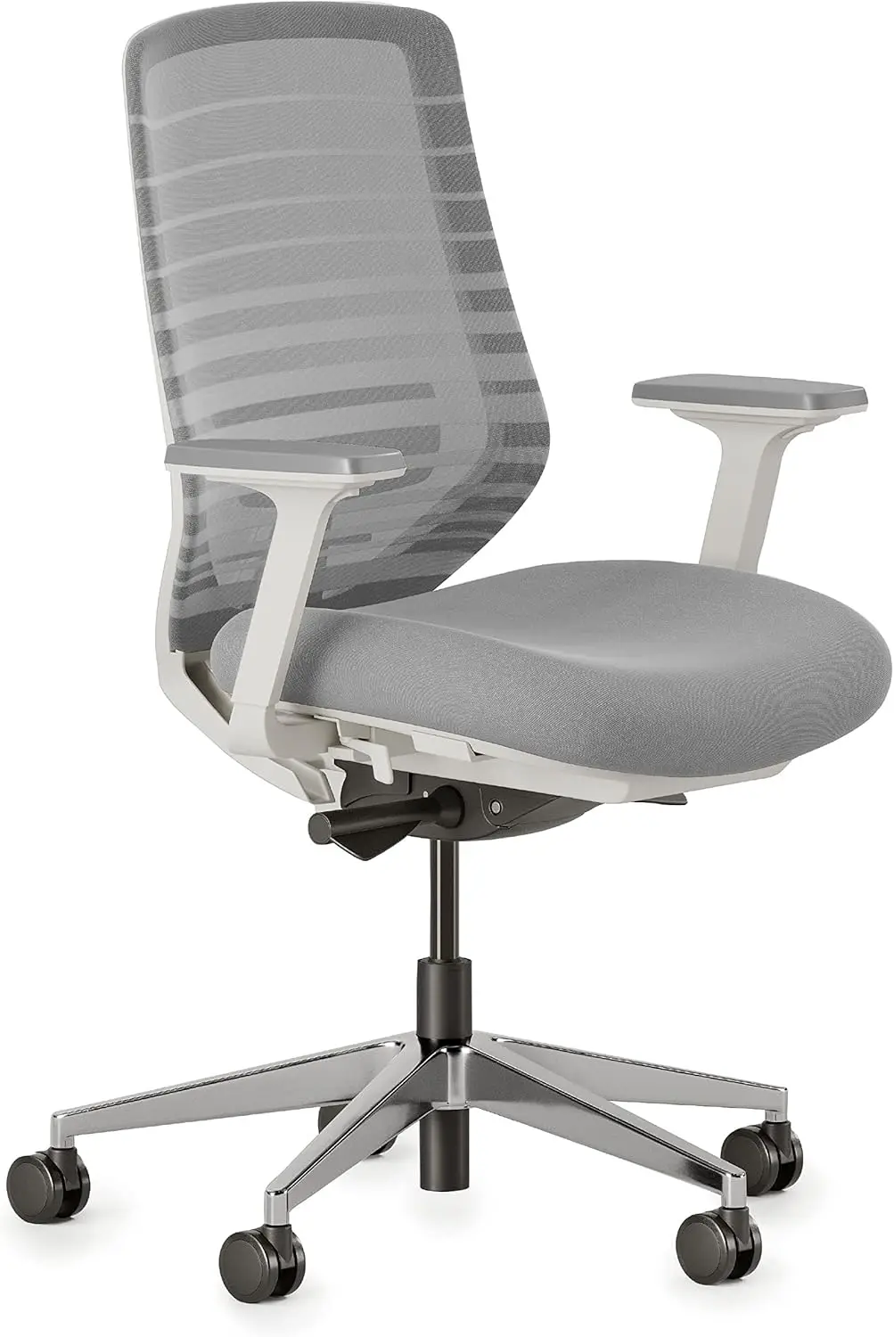 

Ergonomic Chair - A Versatile Desk Chair with Adjustable Lumbar Support, Breathable Mesh Backrest, and Smooth Wheels, White