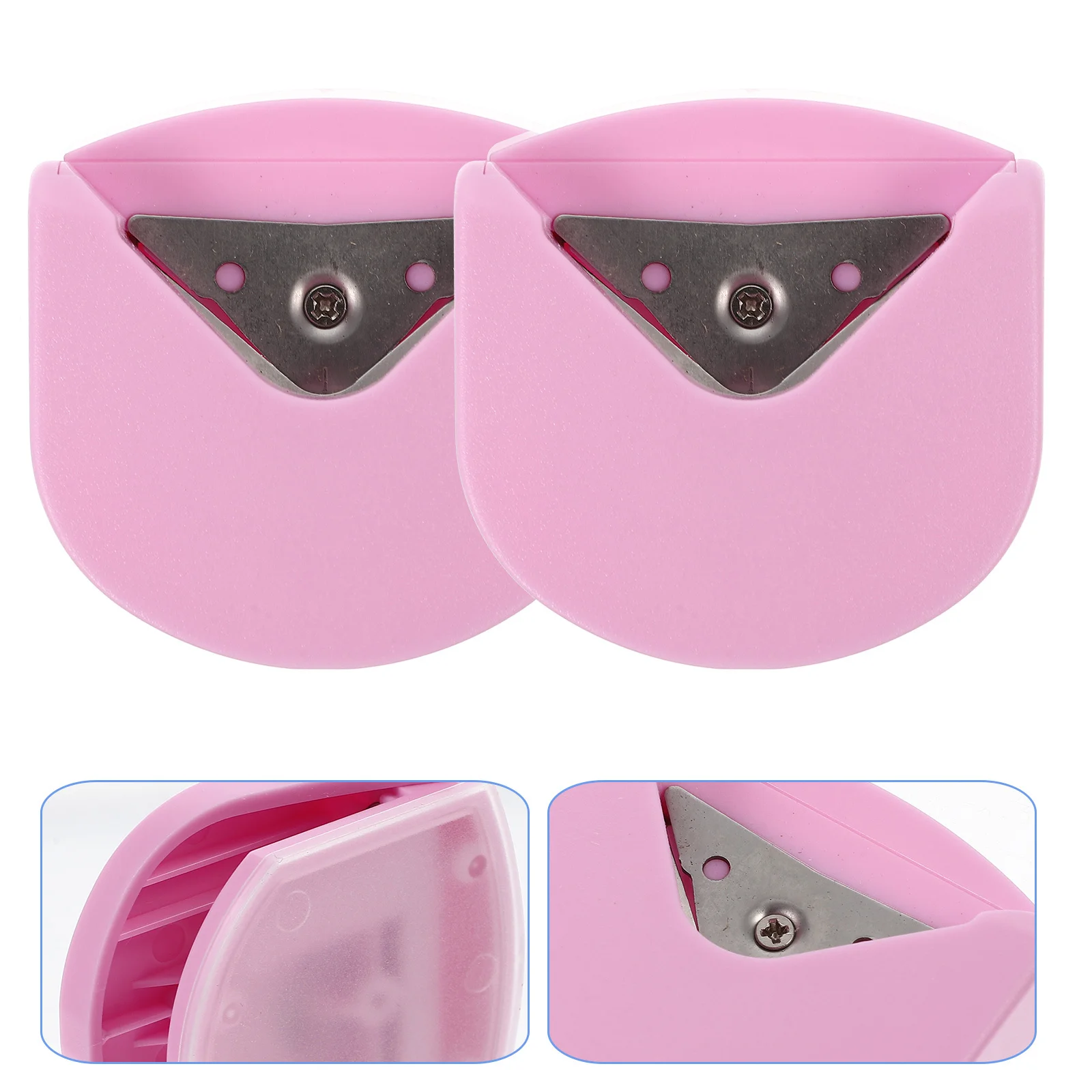 2 قطعة ركن مستدير لكمة الورق مستدير للصور الحرف اليدوية سهلة الحمل تصميم مدمج غطاء مفتوح خالي من النفايات #1