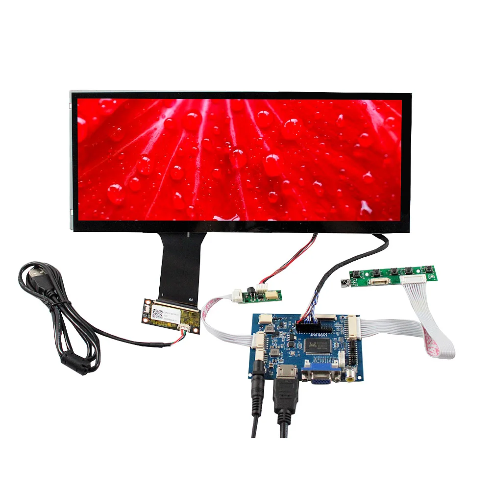 12.3 "Lq123k3lg01 1280x480 หน้าจอ Lcd Bar Lcd Touch Vga Av1 Av2 Reversing Board และ Lvds หน้าจอ Lcd