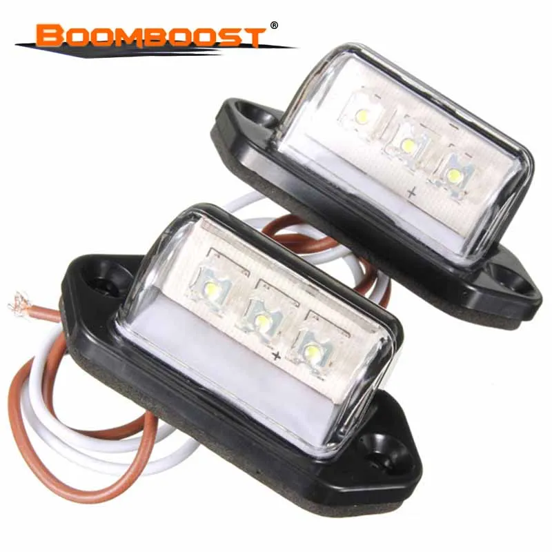 

1 Pair 3 LED Rear Taillights Bright Accessories for Vehicles White 12V License Plate for Ford/BMW/Toyota/Volkswagen