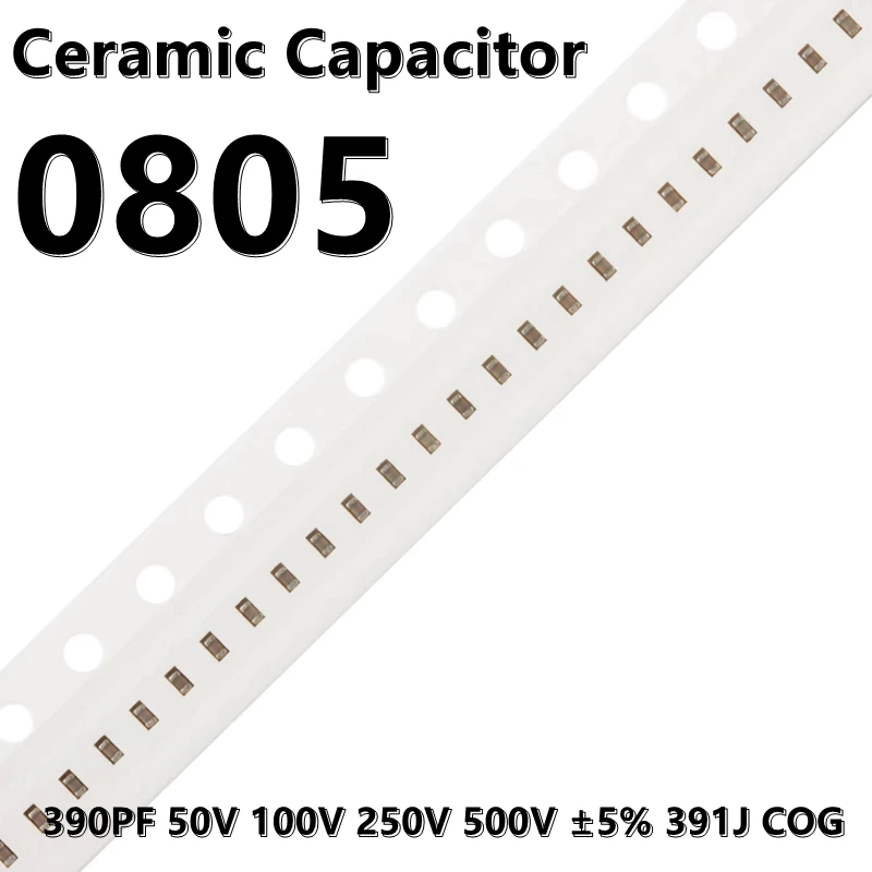 

(50 шт.) 0805 390PF 50V 100V 250V 500V ± 5% 391J COG 2012 SMD керамические конденсаторы