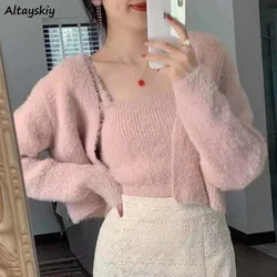 Sets Women Solid Various Colors Chic Sexy All Match Sweet Ins Daily New Spring Gentle Ladies Temperament Vintage Harajuku Trendy