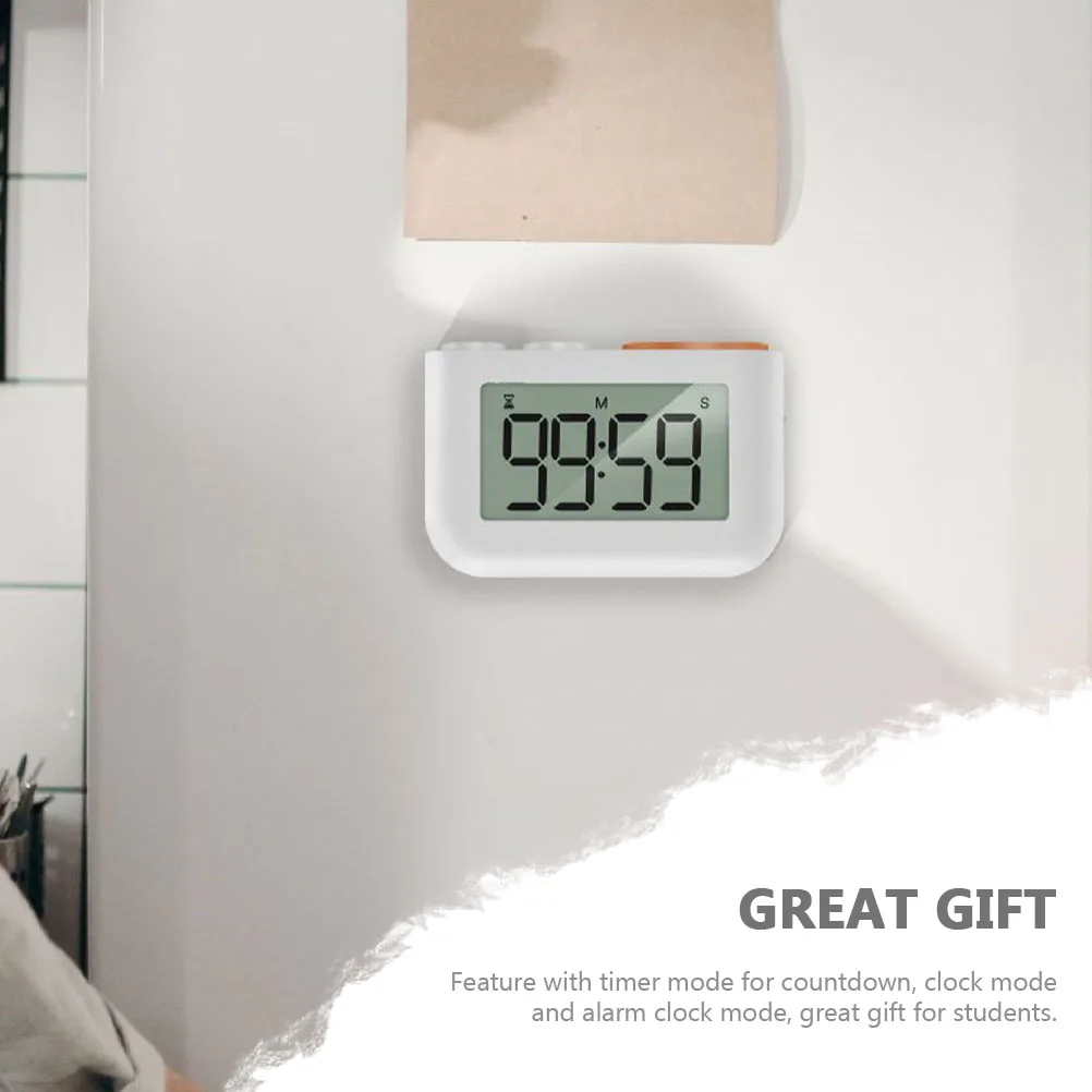 

Digital Cooking Kitchen Baking Timer Magnetic Student Exam Timer Lightweight Stand Countdown Alarm Clock Gentle Plastic
