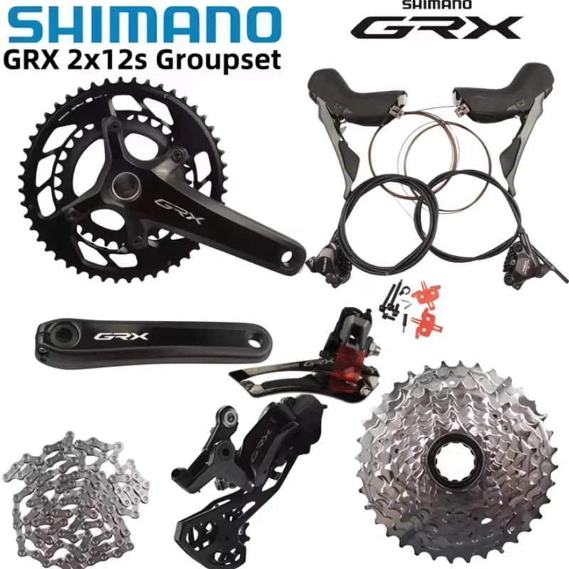 

Shimano GRX 2x12s RX820 Groupset Hydraulic Disc Brakes Set For Gravel Bike Bicycle New Arrive