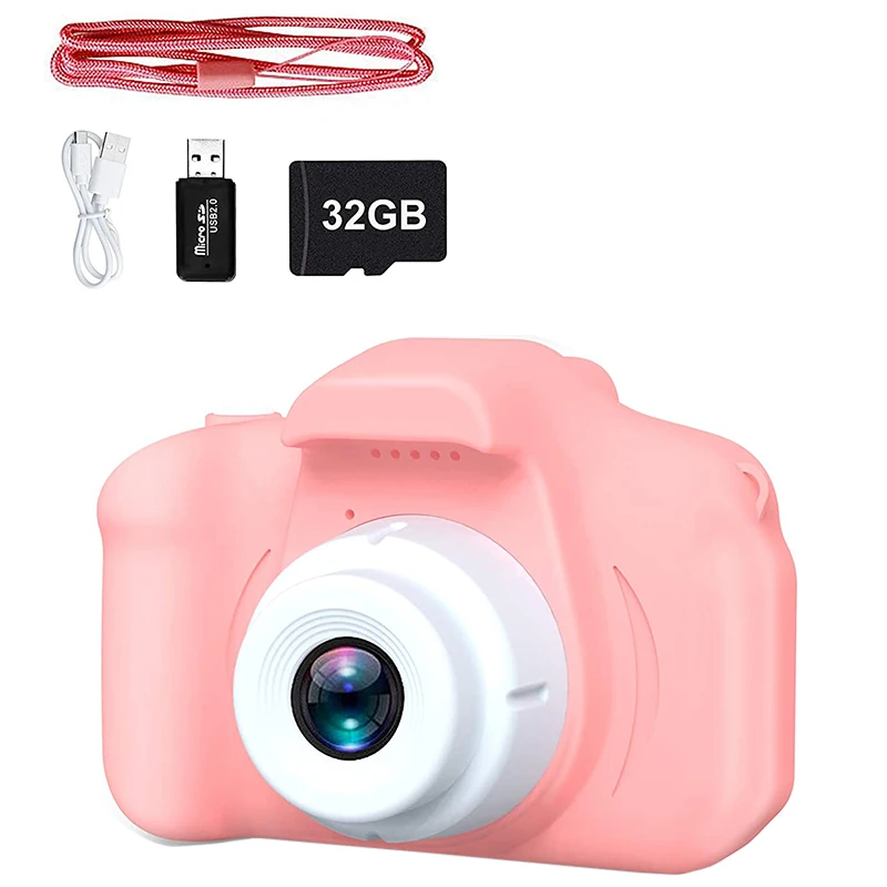 Selfie Kids Camera Toddler Best Birthday Gifts Dual Camera for Kids Age 3-10 with 32GB SD Card Christmas Kids Toy(Pink)