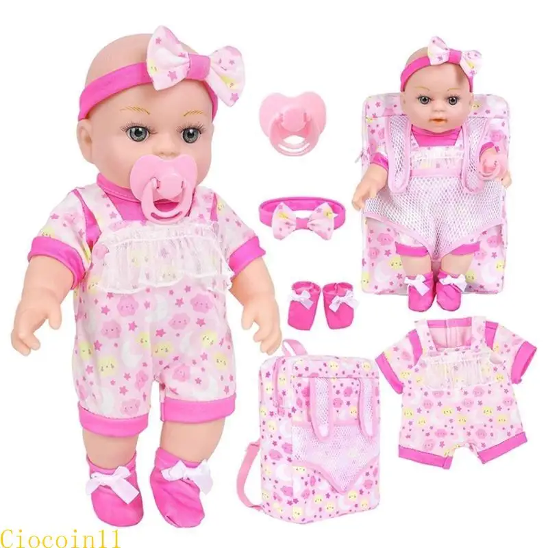 Y1ub 30cm Baby Reborns Doll مع إكسسوارات لتفاعل التعليم المبكر للطفل
