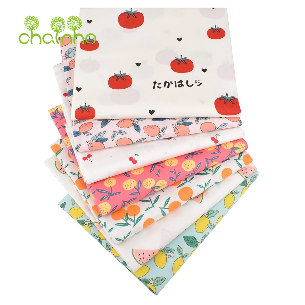 Chainho,Printed Twill Weave Cotton Fabric,Patchwork Cloth,DIY Sewing Quilting Material,Fruit Series,3 Specification,CC152