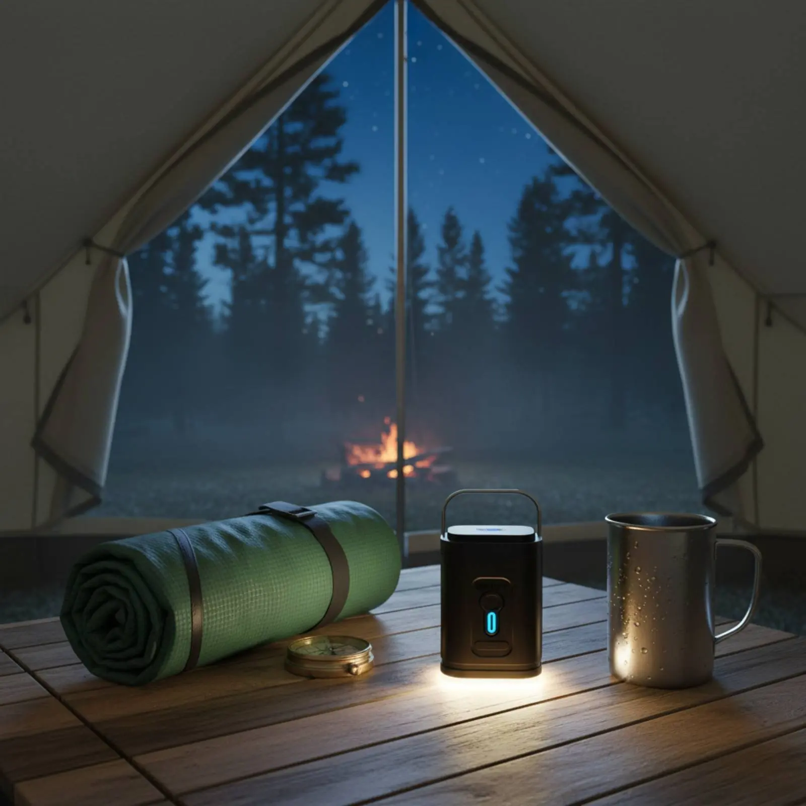 

Mini Air Pump Two-in-Single Purpose Wireless Inflator Pump Compact Built-in Light for Outdoor, Travel