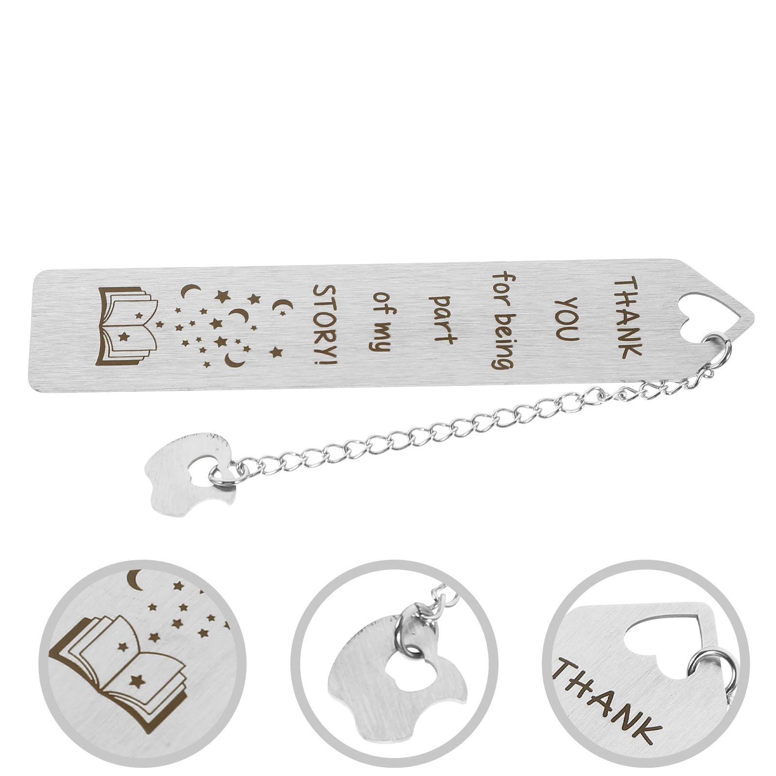 Creative Bookmarks Stainless Steel Lightweight Compact Funny Metal Bookmark for Kids Women Students Teachers Family Gift