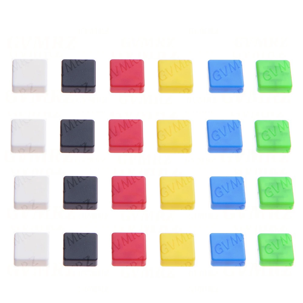 20PCS yellow Red black For PCB Momentary Tactile Tact Mini Push Button Switch Module DIP 4PIN Round Cap A14 A24 white green