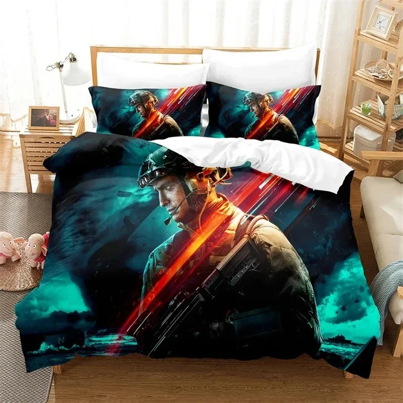 Battlefield 2042 Bedding Set,Duvet Cover Comforter Bed Set Quilt Cover Pillowcase,King Queen Twin Size Boys Girls Adults