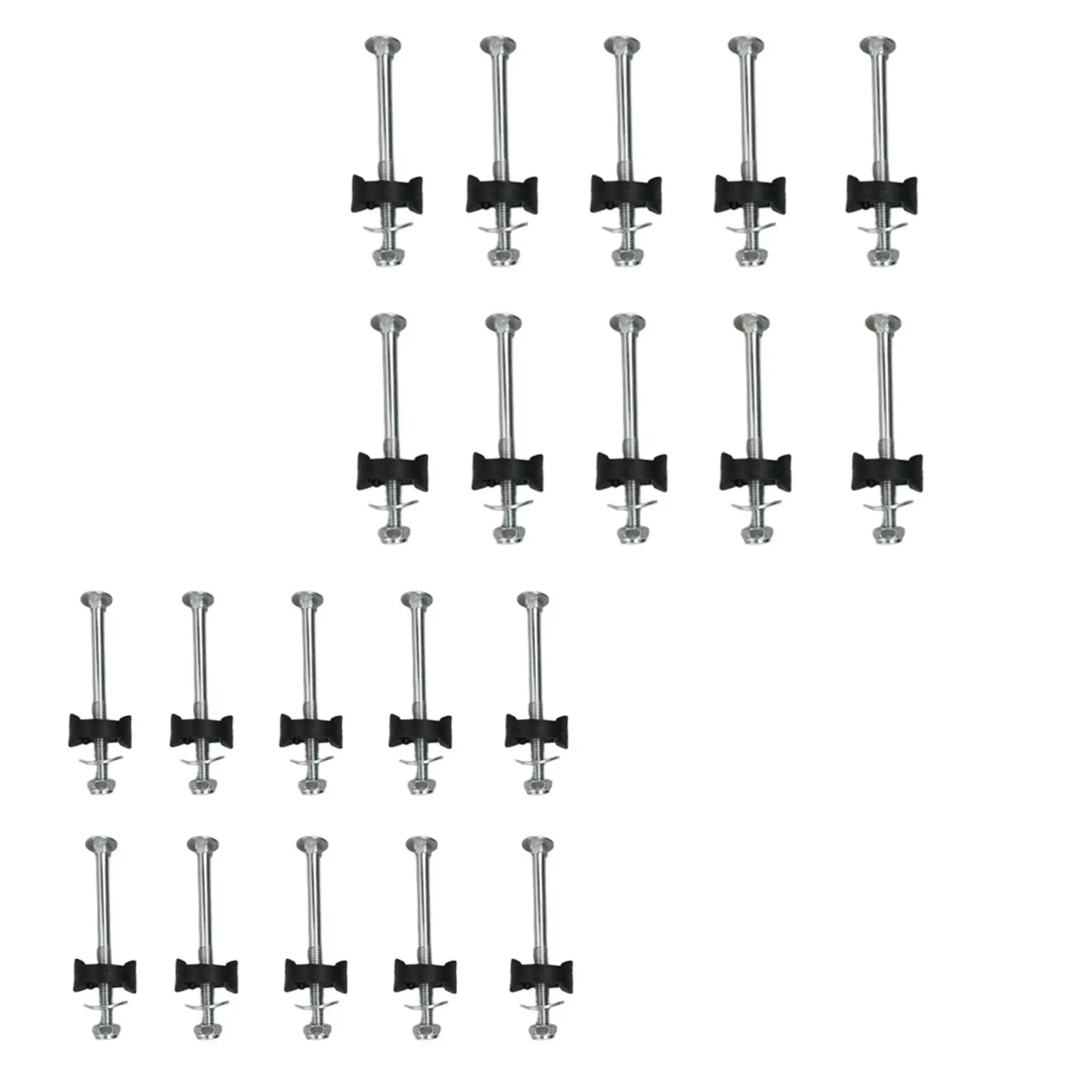 Set of Durable Galvanized Steel Trampoline Screws with Enclosure Post Spacers,