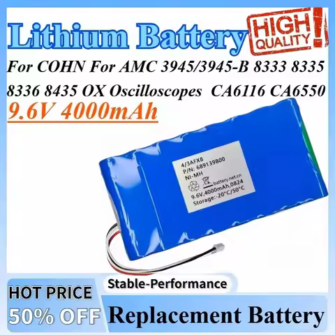 9.6V 4000mAh Battery 689139B00 4/3AFX8 For COHN For AMC 3945/3945-B 8333 8335 8336 8435 OX Oscilloscopes CA6116 CA6550