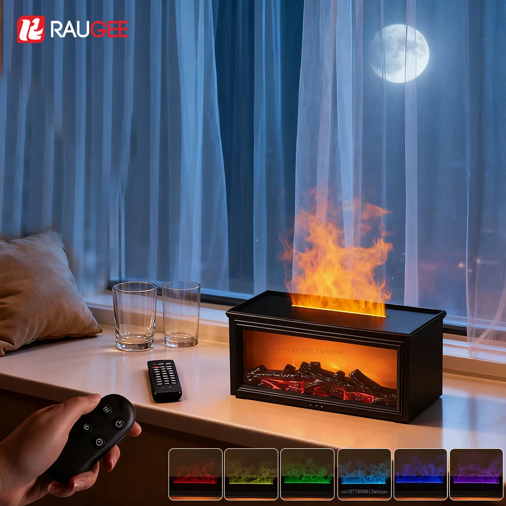 Mini humidificador de aire, difusor de aromaterapia, aceite esencial, pulverizador de aromaterapia, difusor de aire aromático para chimenea doméstica con iluminación