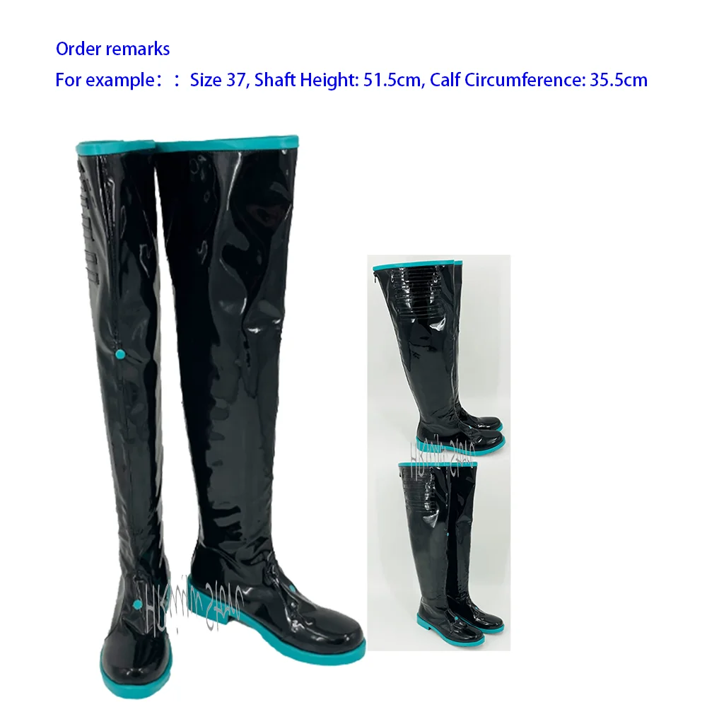 Anime-Miku Kasane Teto Frauen Cosplay Schuhe Len Rin Cos Nach Maß Stiefel