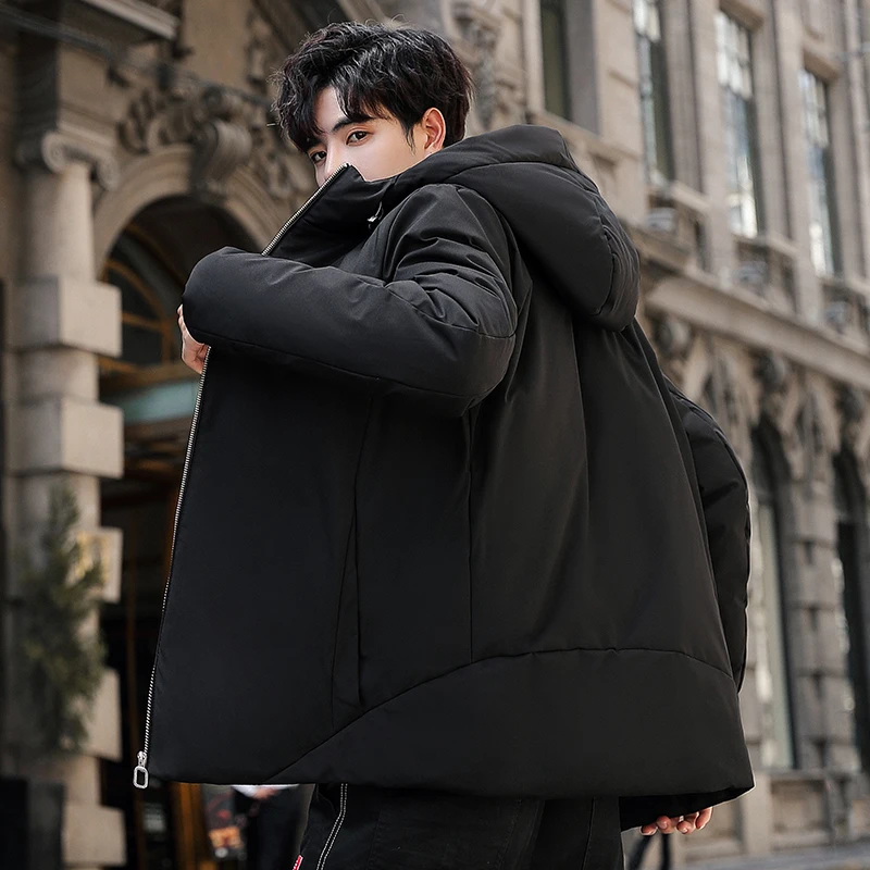 2022 New White Duck Down Men's Winter Down Jackets Quality Coats Snow Warm hooded Outerwear Brand Clothes solid Collegial