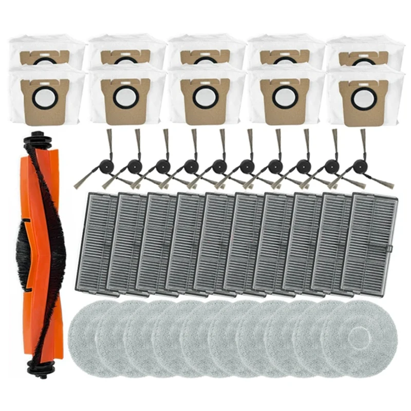 

A13R-For Xiaomi Mijia M40 D110CN Replacement Parts Main Side Brush Hepa Filter Mop Cloth Dust Bags Accessories