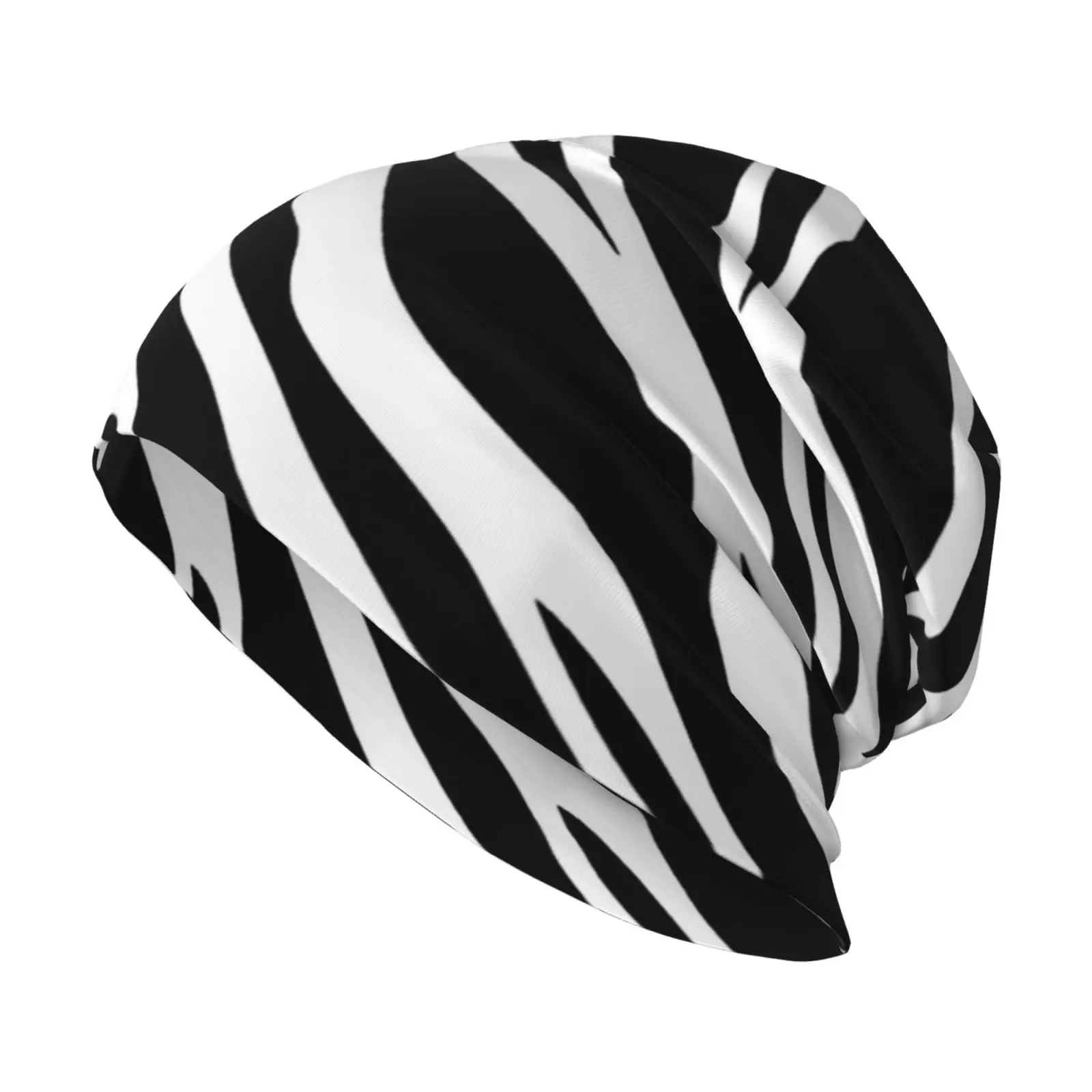 Zebra Prints Knitted Cap Casual Beanies Elastic Brimless Cap Adult Women Men Daily Outdoor with Personalised Fashion Hat Black