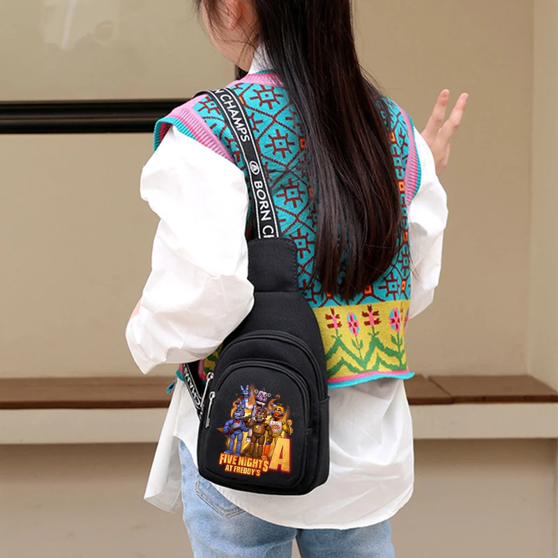

Five Nights At Freddys Man Crossbody Bag FNAF Fashion Single-shoulder Bag Cartoon Satchel Boy Girl Chest Pouch Student Gift New