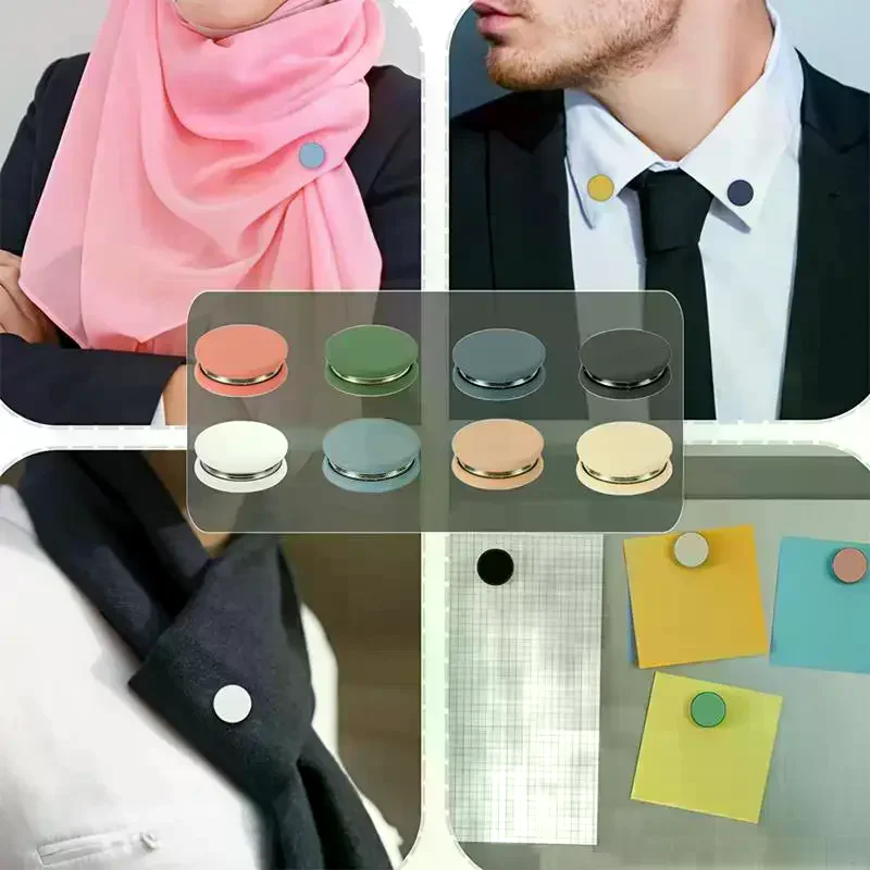 2/4/8pcs Multifunctional Seamless Clothes Clips Adjustable No Sew Clothes Buttons With Strong Adhesion For Scarf Shirts Dresses