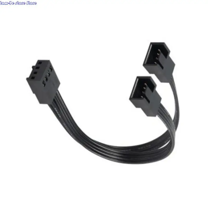D0UA 4PIN PWM 팬 확장 케이블 1 ~ 2 가지 방법 스플리터 블랙 슬리브 13cm 케이블