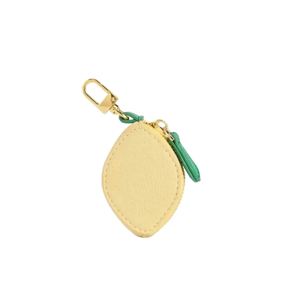 

Fashion Design Cute Fruit Shape Coin Purse PU Leather Strawberry Kid's Coin Pouch Lemon Zipper Bag Keychain Pendant Gift