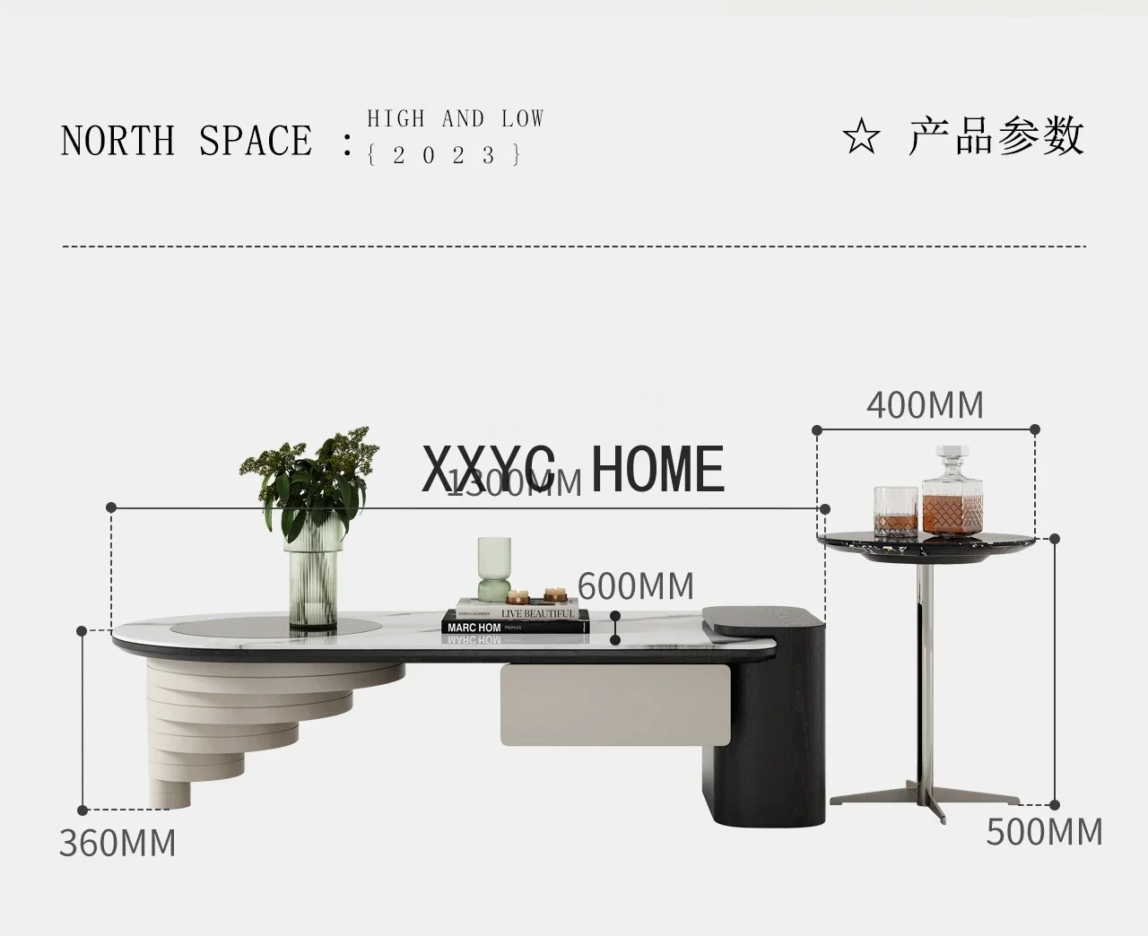 Tavolino da salotto per la casa Tavolino da tè modello semplice e moderno di design creativo leggero di lusso ad alto senso